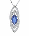 18K WG 1.91 CT Sri Lanka Sapphire Pendant