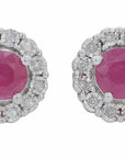 SS EFFY 1.14 CTW Ruby Halo Studs