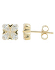 14K 1 CT Lab Grown Diamond Cluster Studs