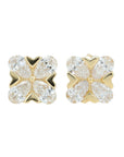 14K 1 CT Lab Grown Diamond Cluster Studs