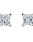 14K WG 1/2 CT Princess Cut Lab Grown Diamond Studs