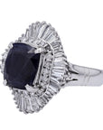 PT900 5.11 CT No Heat Burma Sapphire Ballerina Ring